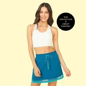 SUMMERSAULT Beyond the Lounge Chair Skirt Pacific Blue Lagoon Swim Cover Up XS